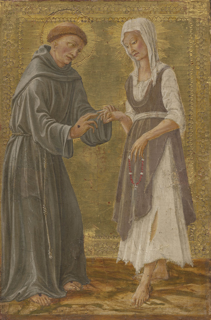 Detail of The Sacred Exchange between Saint Francis and Lady Poverty by Anonymous
