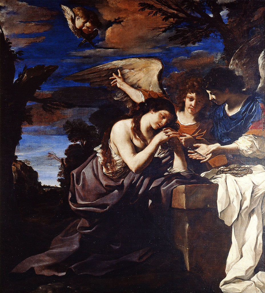 Detail of The Penitent Mary Magdalene with Two Angels by Anonymous