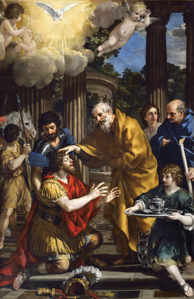Detail of Ananias restoring the sight of Saint Paul by Anonymous