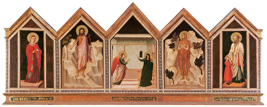 Detail of The Annunciationwith Saints Reparata, John the Baptist, Mary Magdalene and Nicholas by Anonymous