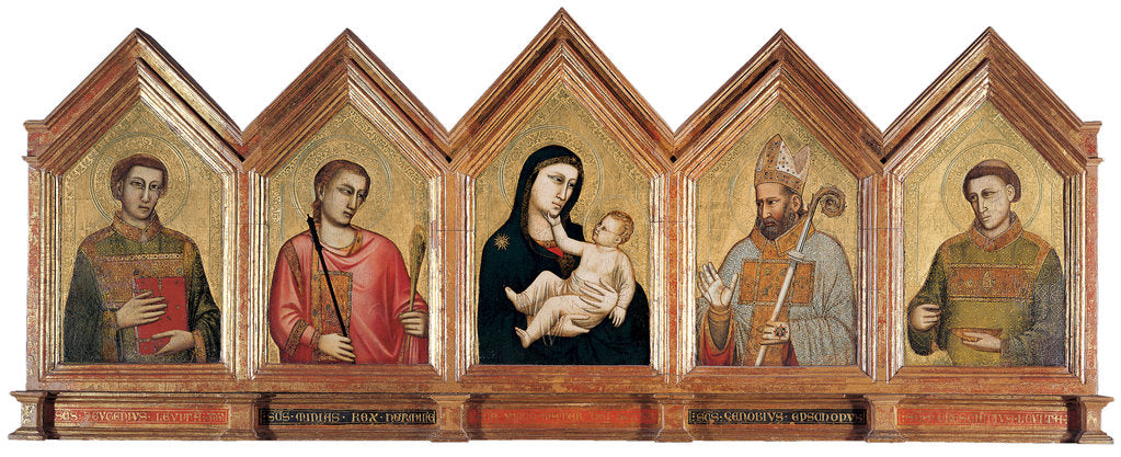 Detail of Virgin and child with Saints Eugenius, Minias, Zenobius and Crescentius by Anonymous