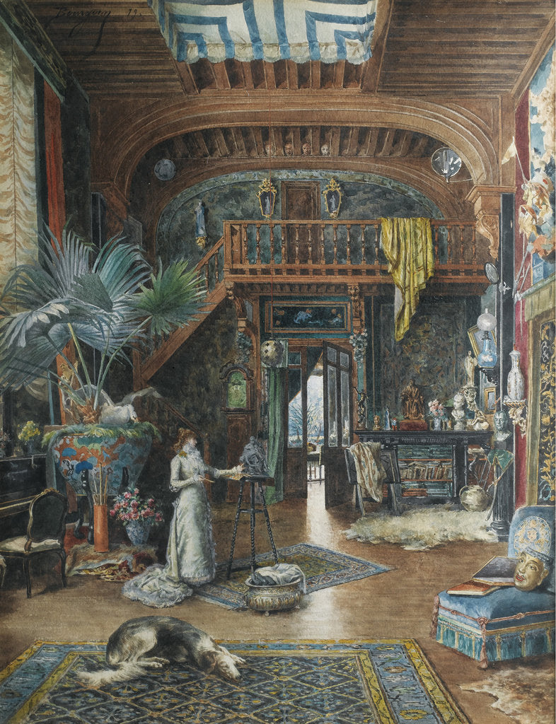 Detail of The actress Sarah Bernhardt in her studio by Anonymous