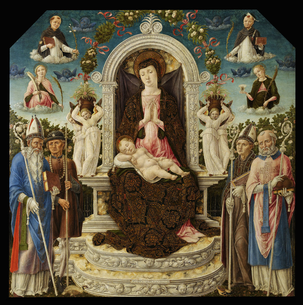 Detail of Virgin and child with Saints by Anonymous