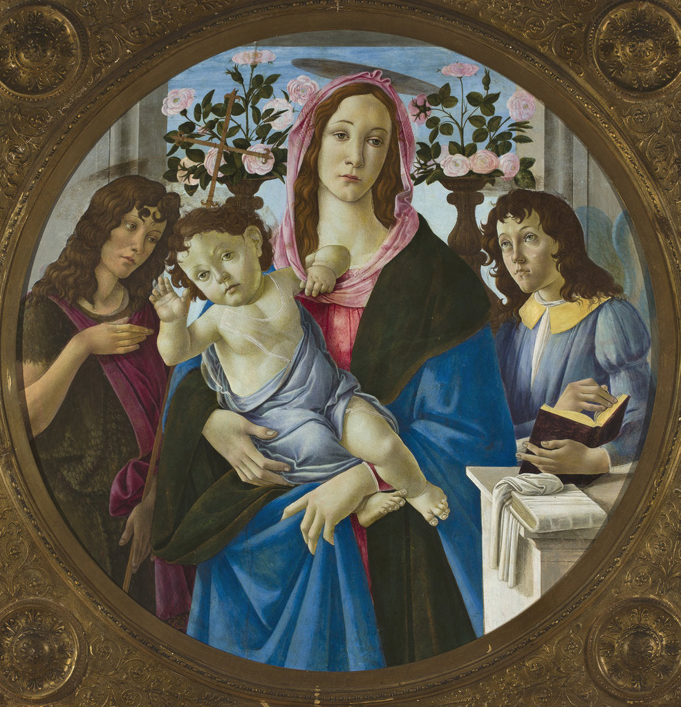 Detail of Madonna and Child with Saint John the Baptist and an angel by Anonymous
