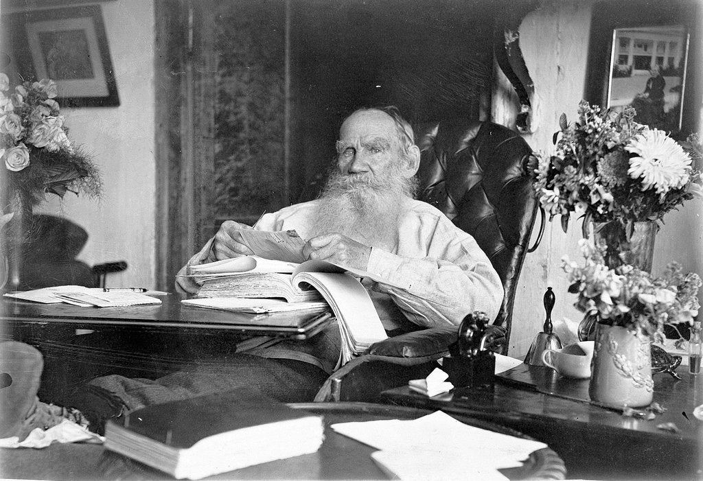 Detail of Portrait of the author Count Lev Nikolayevich Tolstoy on 80th birthday by Anonymous
