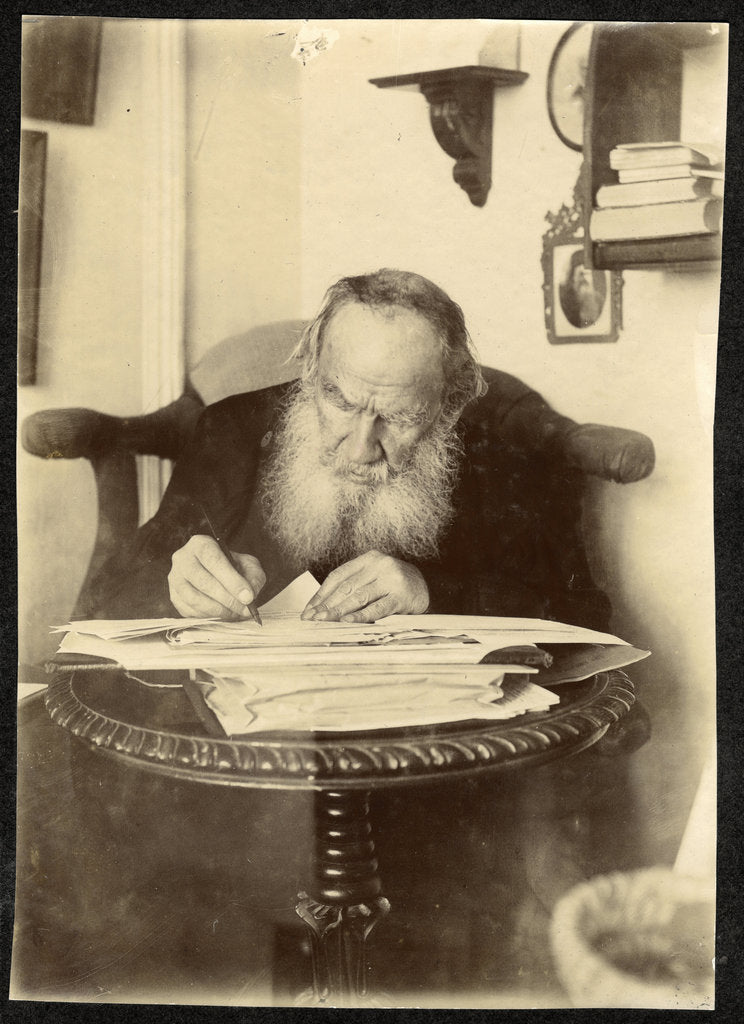 Detail of Portrait of the author Count Lev Nikolayevich Tolstoy by Anonymous