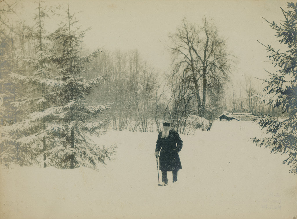 Detail of Count Lev Nikolayevich Tolstoy walking by Anonymous