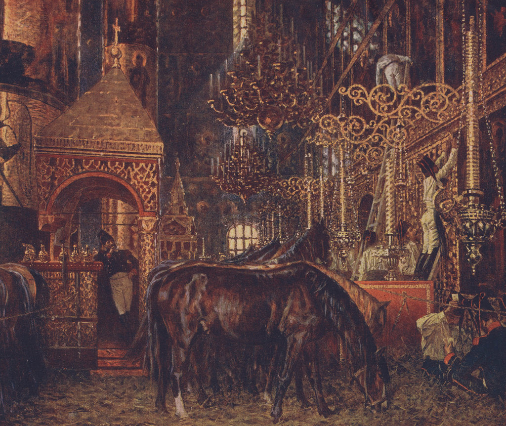 Detail of At the Cathedral of the Dormition in the Moscow Kremlin by Anonymous