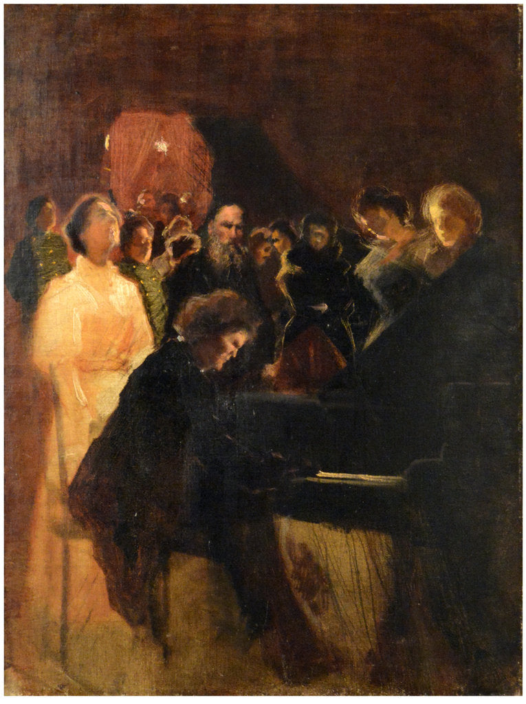 Detail of Leo Tolstoy at the concert given by Anton Rubinstein by Anonymous