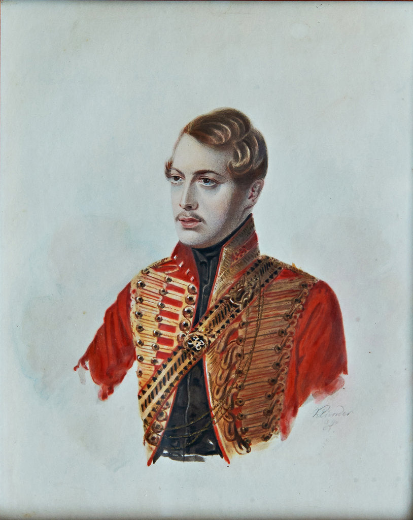 Detail of Portrait of Pyotr Pavlovich Godein by Anonymous