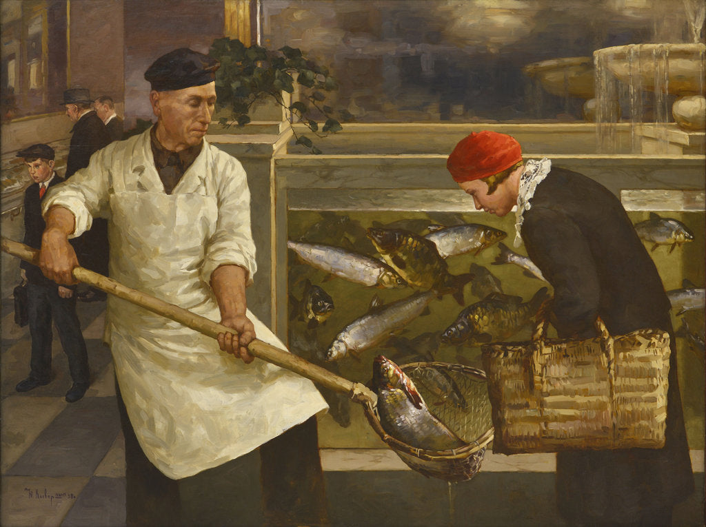 Detail of In a Fish Shop by Anonymous