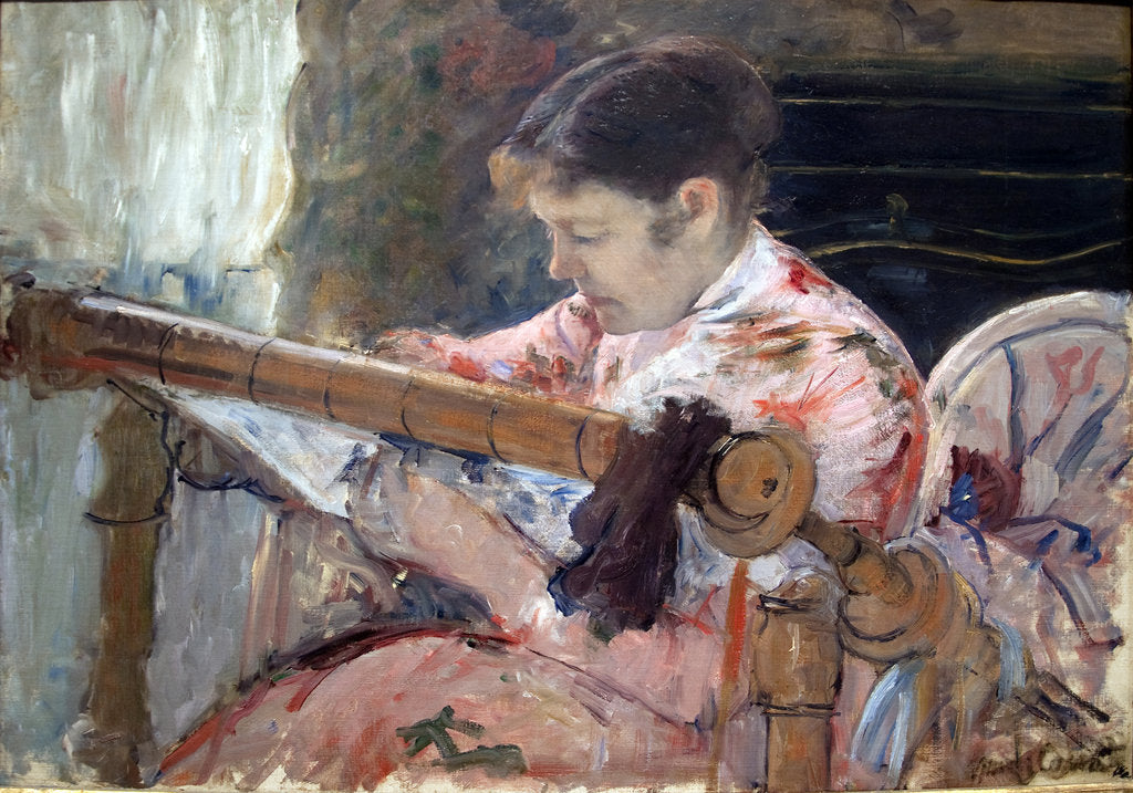 Detail of Lydia at a Tapestry by Anonymous