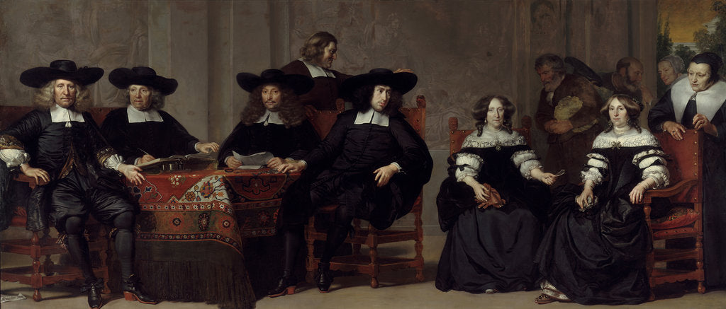 Detail of The governors and governesses of the Old Men and Womens home in Amsterdam by Anonymous