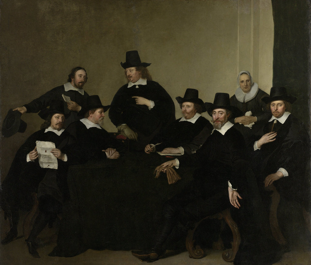 Detail of The governors of the Nieuwezijds Huiszittenhuis in Amsterdam by Anonymous