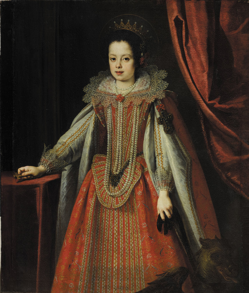 Detail of Vittoria della Rovere as Saint Margaret by Anonymous