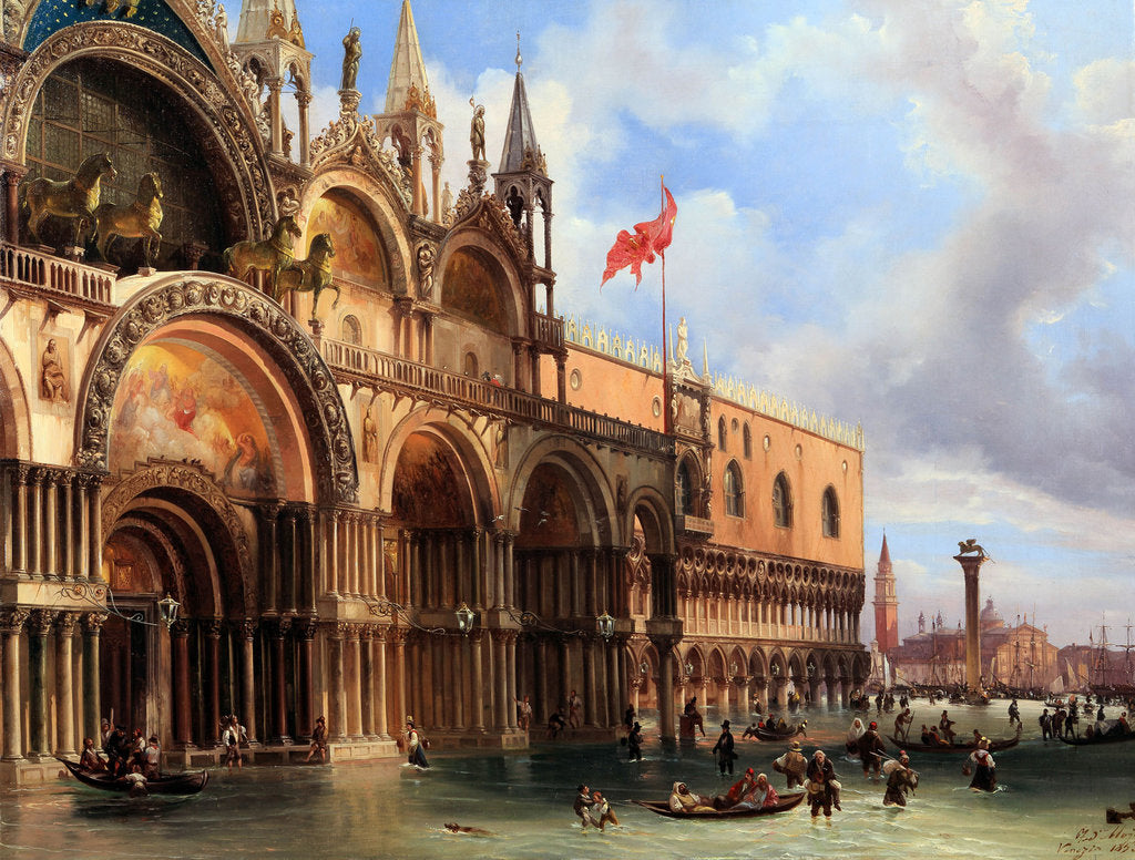 Detail of The Piazza San Marco by high water by Anonymous