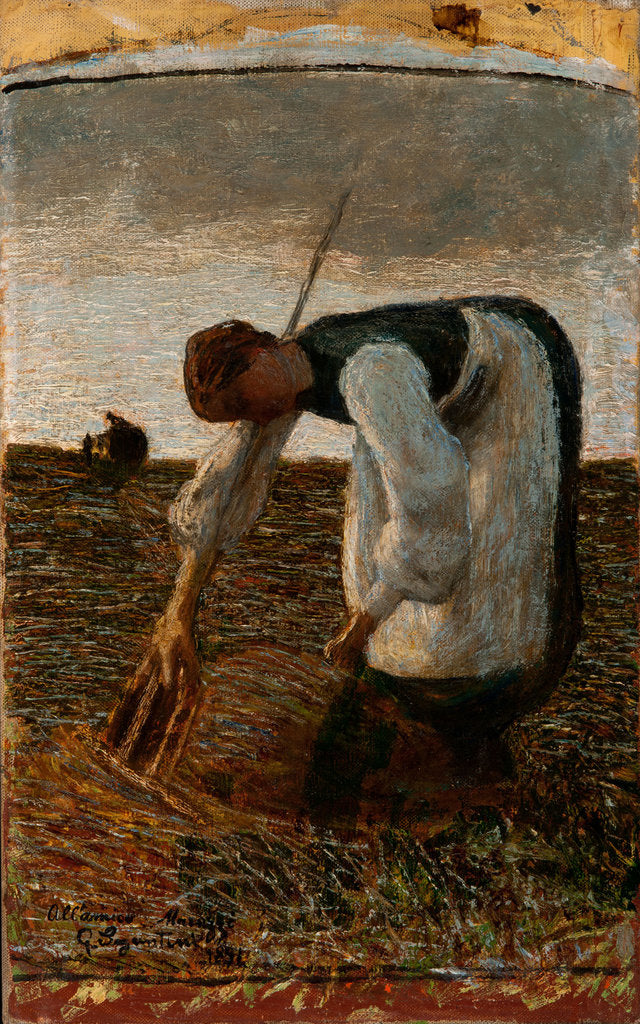 Detail of The hay harvest by Anonymous
