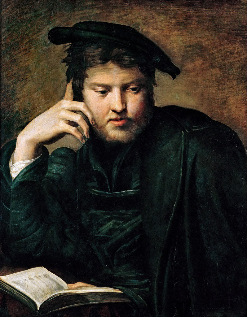Detail of Man with a Book by Anonymous