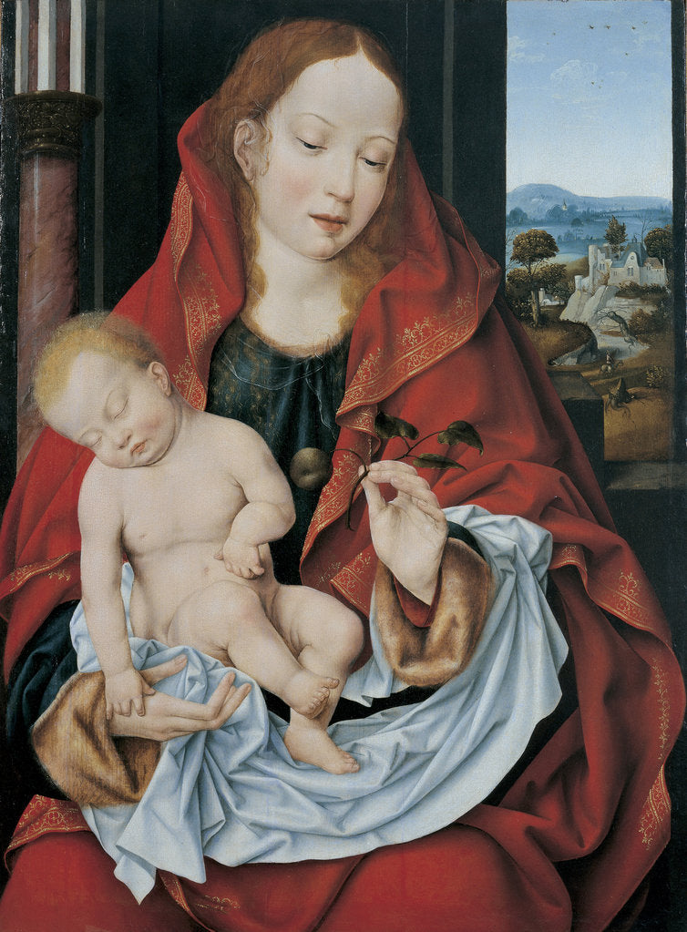 Detail of Virgin and child by Anonymous