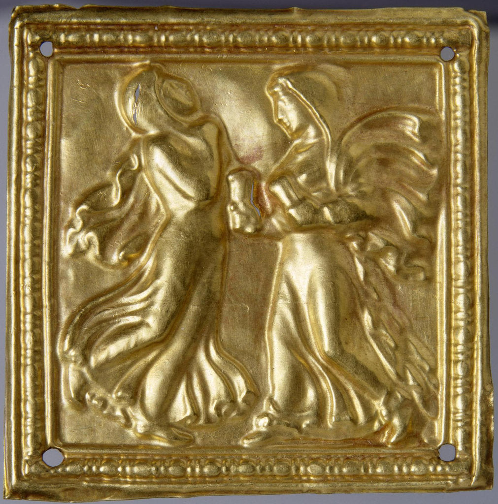 Detail of Square plaque with dancers by Anonymous