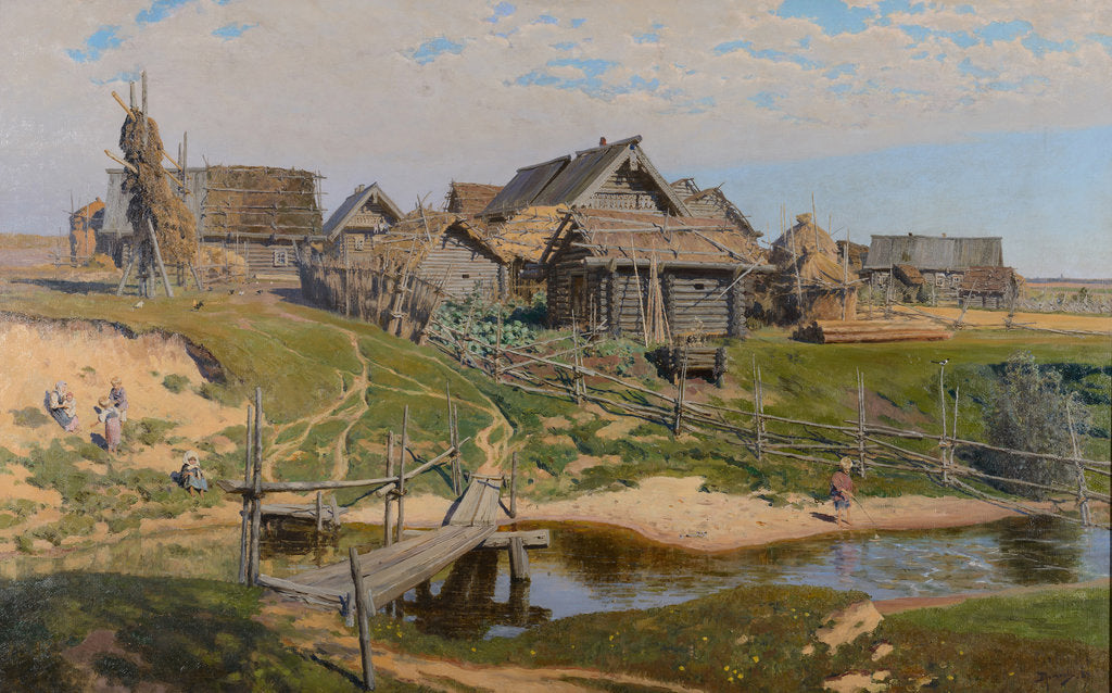 Detail of Russian Country Village by Anonymous