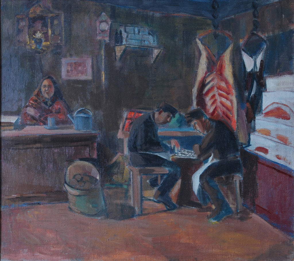 Detail of A butcher shop by Anonymous