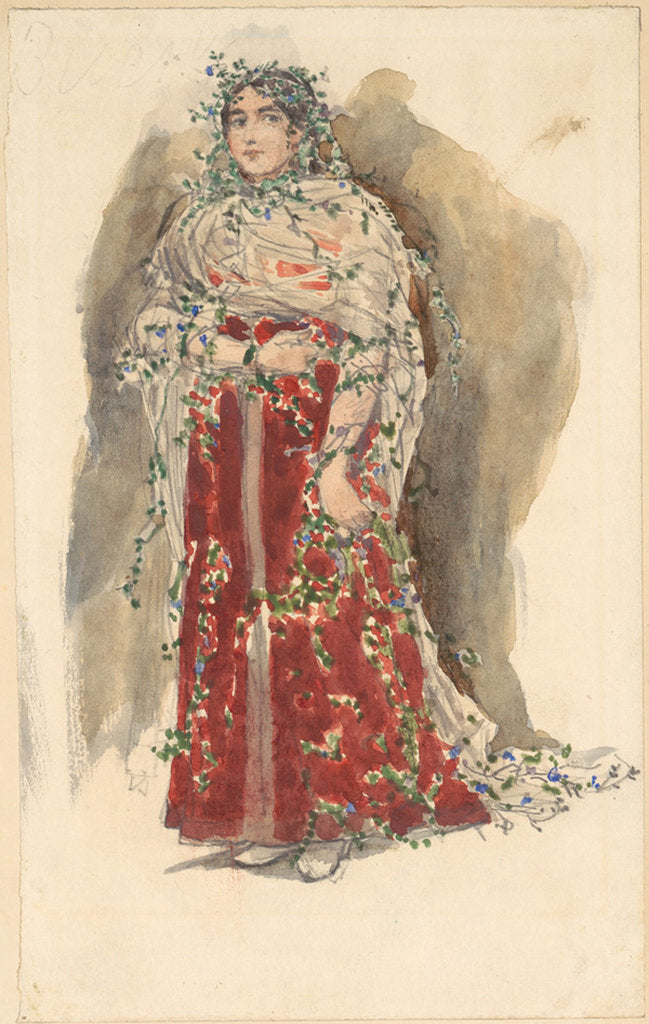 Detail of Spring. Costume design for the theatre play Snow Maiden by Alexander Ostrovsky by Anonymous