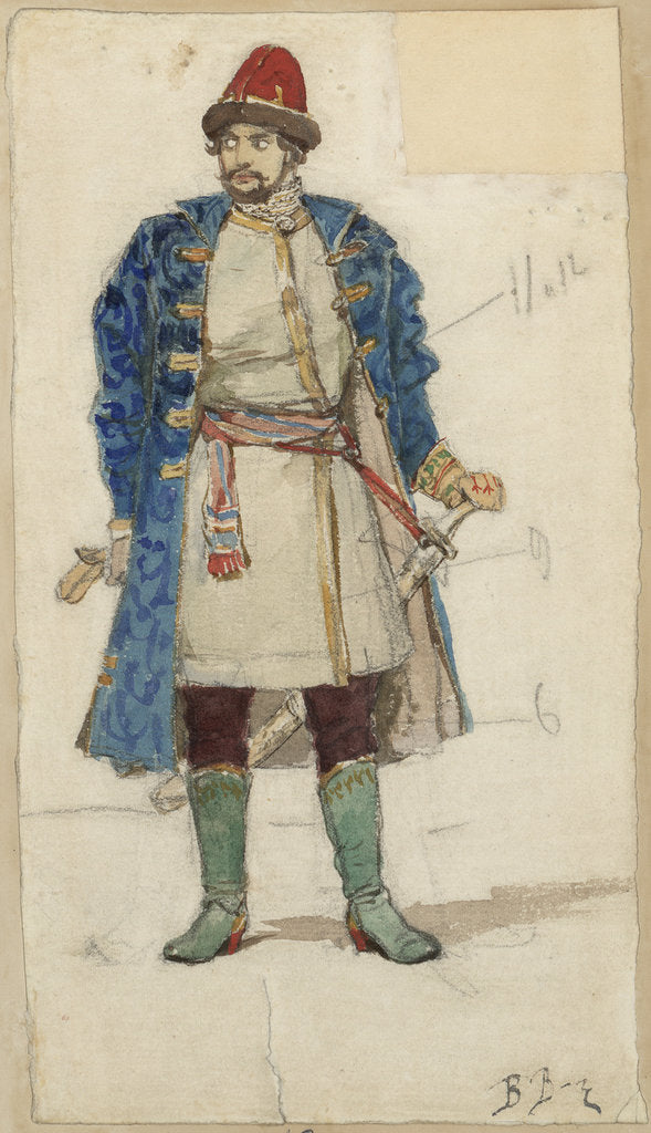 Detail of Prince. Costume design for the opera Rusalka by A. Dargomyzhsky by Anonymous