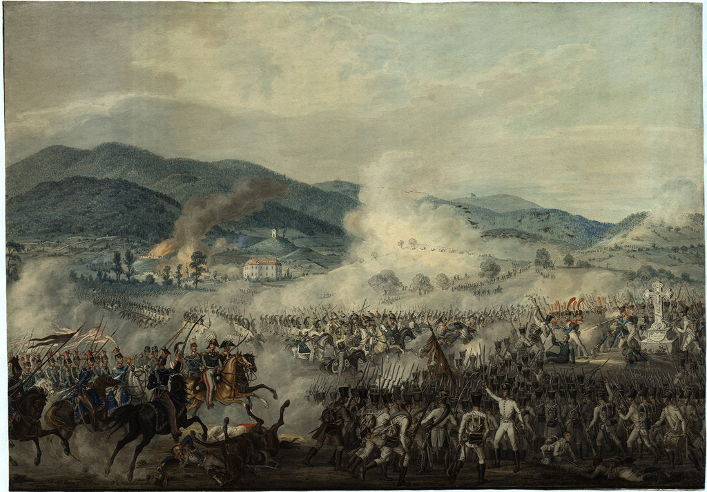 Detail of The battle between the Russian-Austrian and French troops by Anonymous