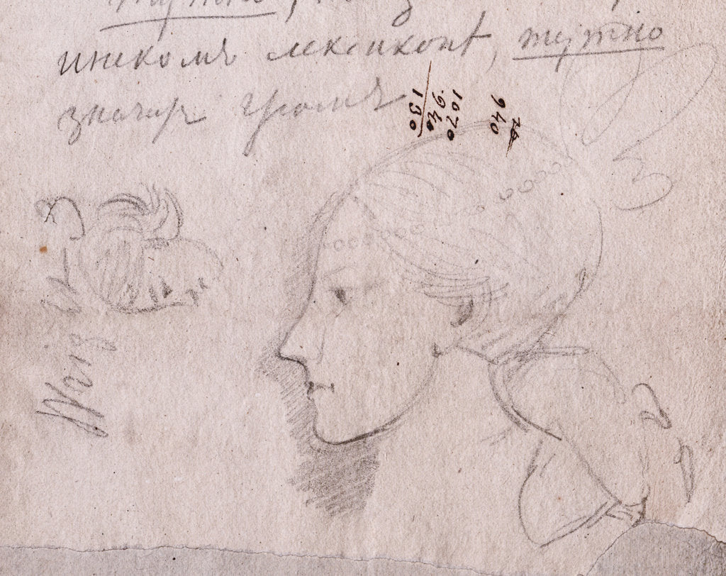 Detail of Portrait of Alexandra Smirnova-Rosset by Anonymous