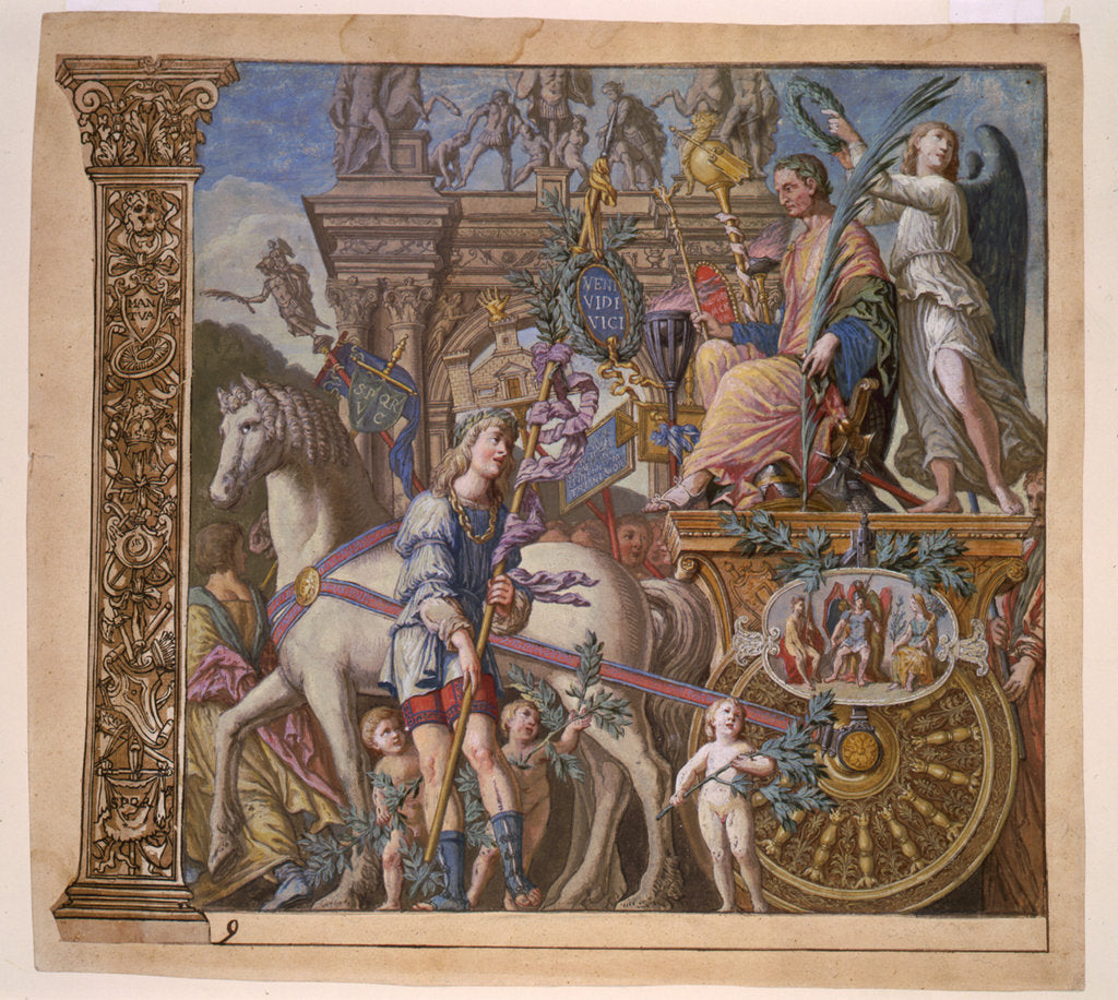 Detail of Veni, vidi, vici. Triunphus Caesaris (The triumph of Julius Caesar) by Anonymous