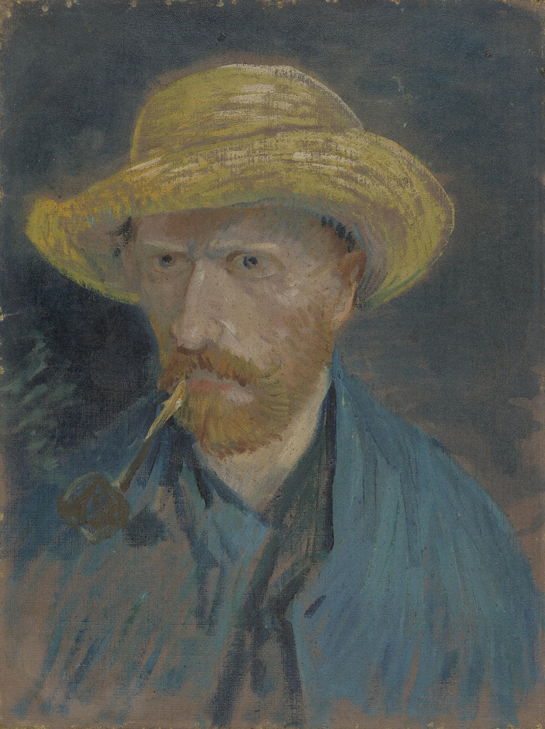 Detail of Self-Portrait with Straw Hat and Pipe by Anonymous