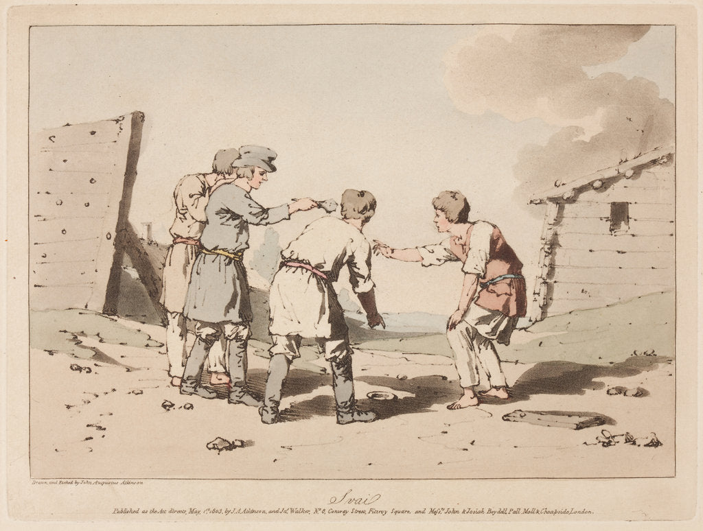 Detail of Boys playing Knucklebones (Babki) by Anonymous