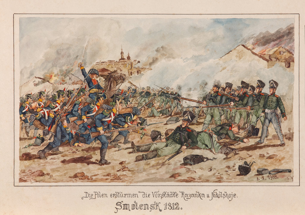 Detail of Polish forces storm the suburbs of Smolensk in 1812 by Anonymous