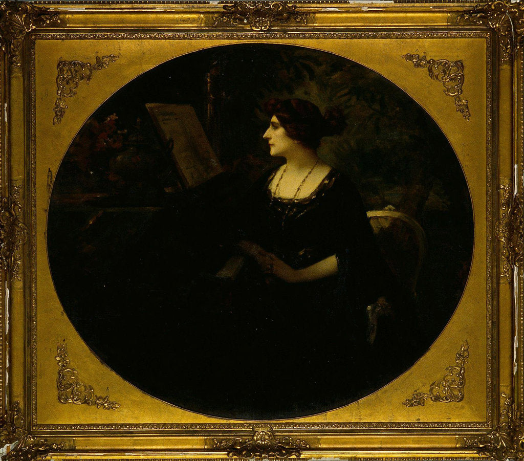 Detail of Portrait of the pianist Aimée-Marie Roger-Miclos by Anonymous