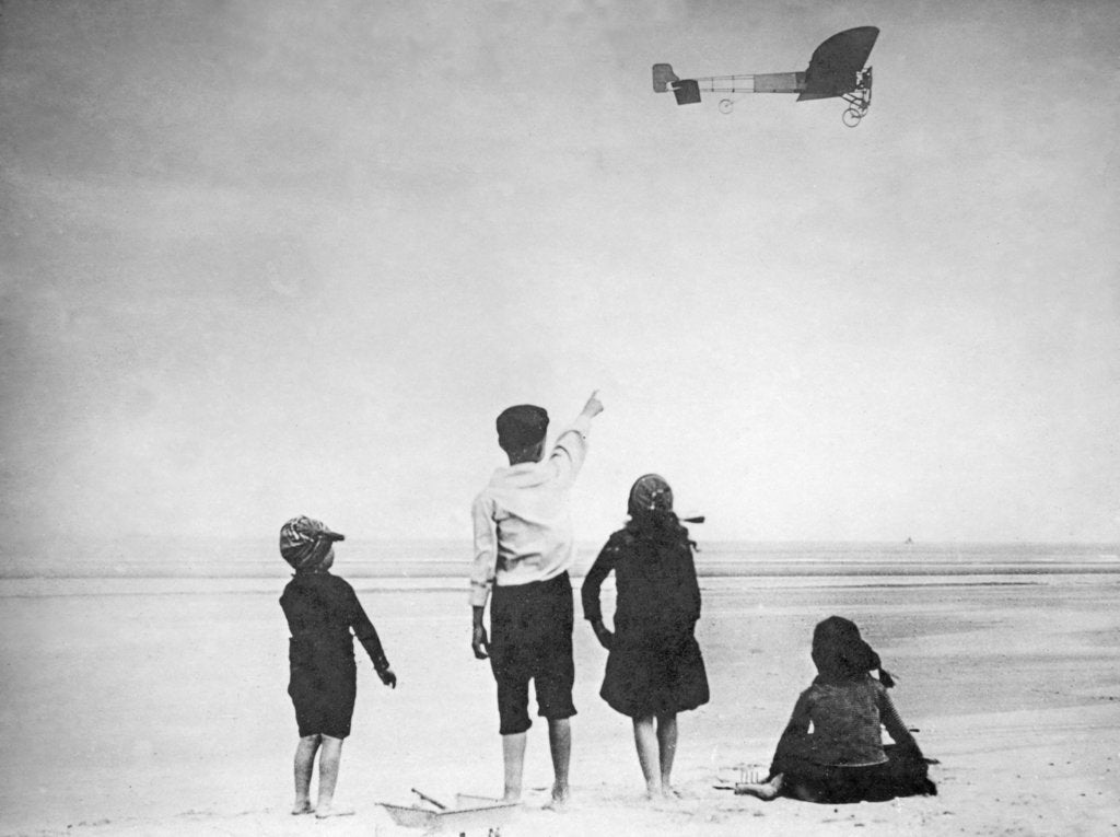 Detail of Louis Blériot leaving Calais to cross the English Channel in 1909 by Anonymous