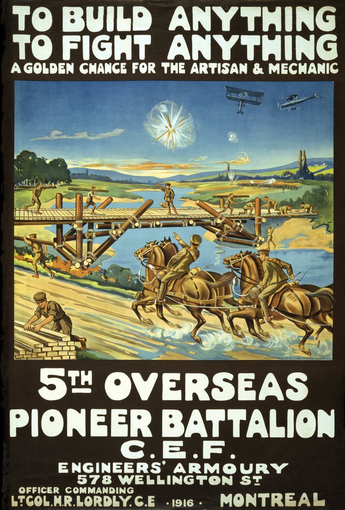 Detail of Canadian Army Recruitment Poster To Build Anything, To Fight Anything, 1916 by Anonymous
