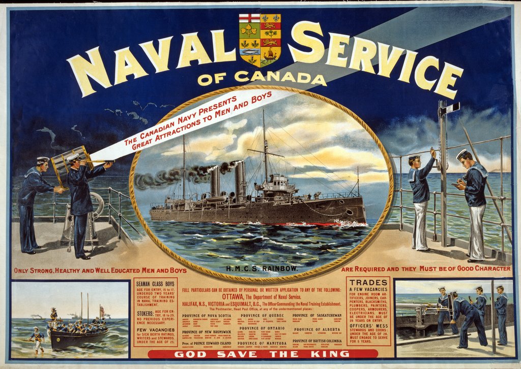 Detail of WWI Recruitment Poster for the Naval Service of Canada, 1915 by Anonymous