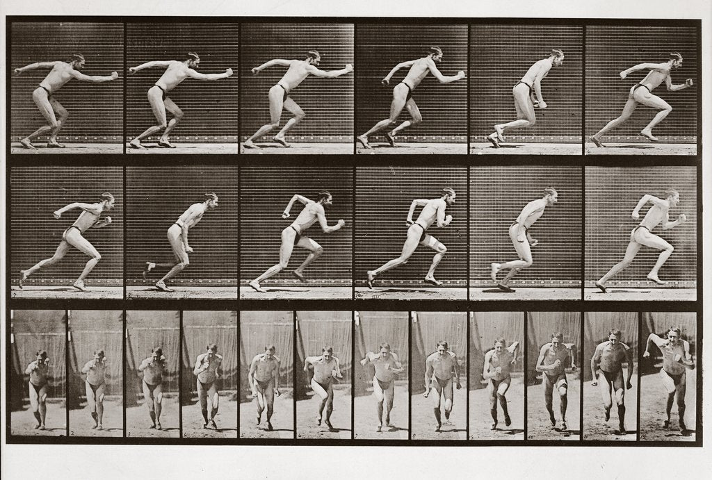Detail of Man running, Plate 59 from Animal Locomotion, 1887 by Anonymous