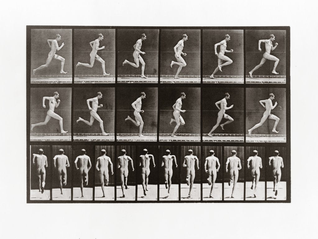 Detail of Man running, Plate 62 from Animal Locomotion, 1887 by Anonymous