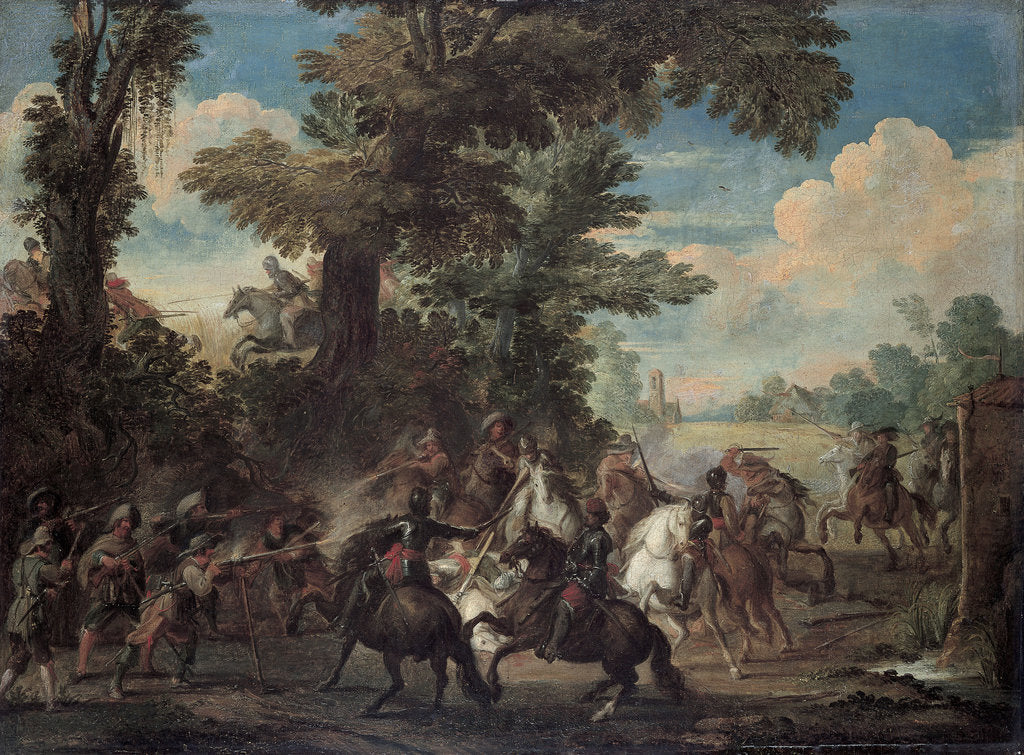 Detail of The Fight between Arquebusiers and cavalry by Anonymous