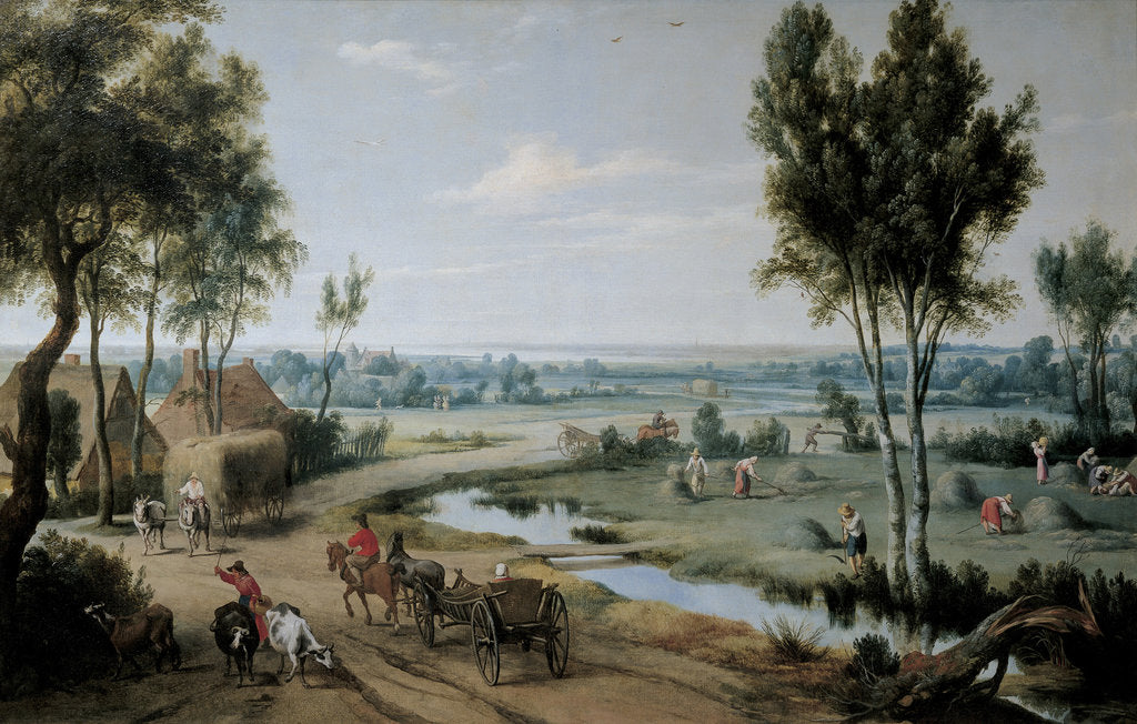Detail of July. The hay harvest by Anonymous