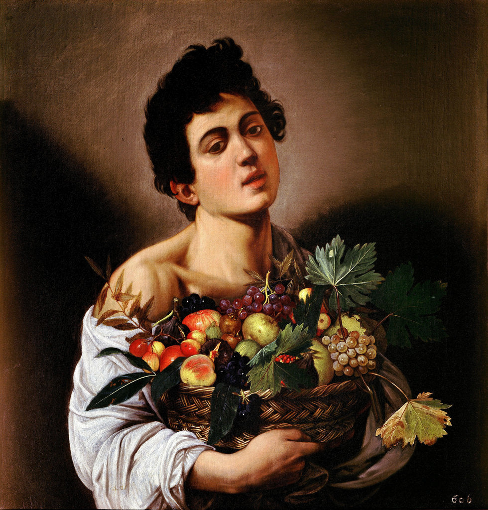 Detail of Boy with a Basket of Fruit by Anonymous