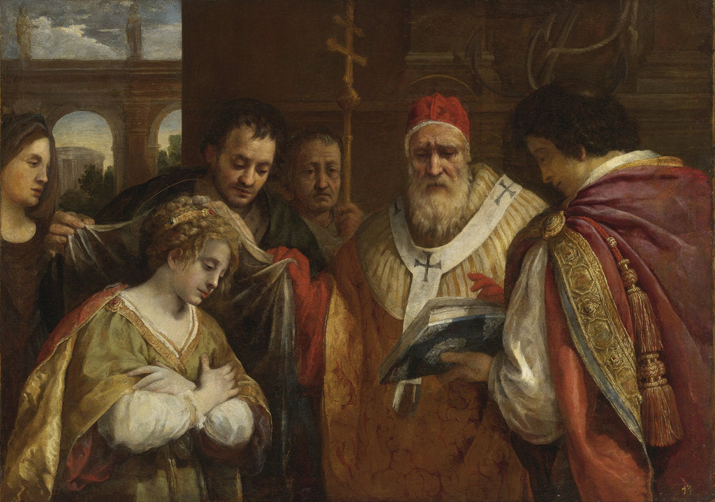 Detail of Saint Domitilla Receiving the Veil from Pope Clement I by Anonymous