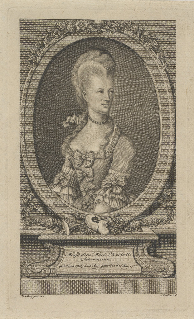 Detail of Marie Magdalene Charlotte Ackermann by Anonymous