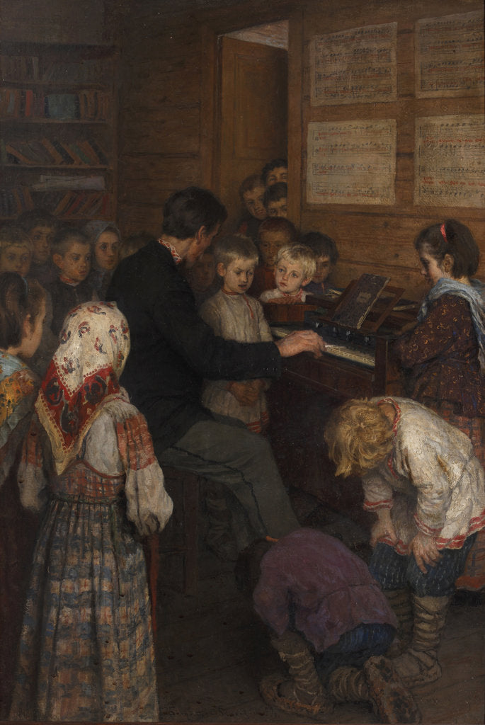 Detail of Singing lesson at the village school by Anonymous
