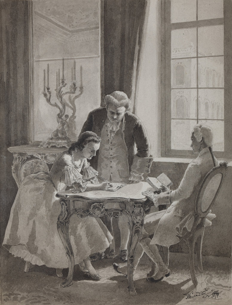 Detail of Teaching hour of Empress Catherine II by Anonymous