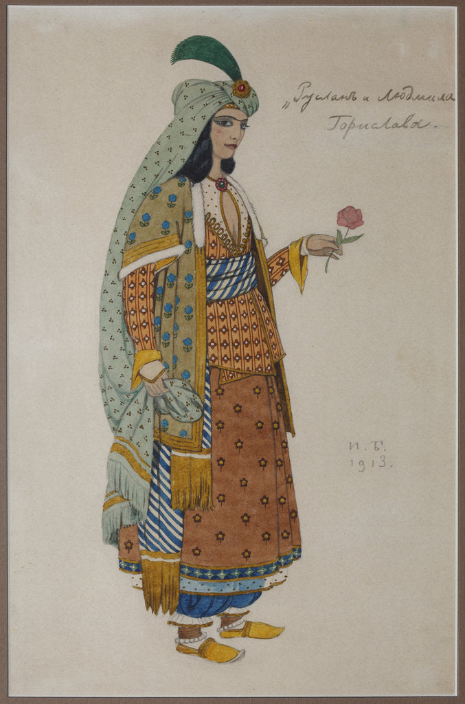 Detail of Costume design for the opera Ruslan and Lyudmila by M. Glinka by Anonymous