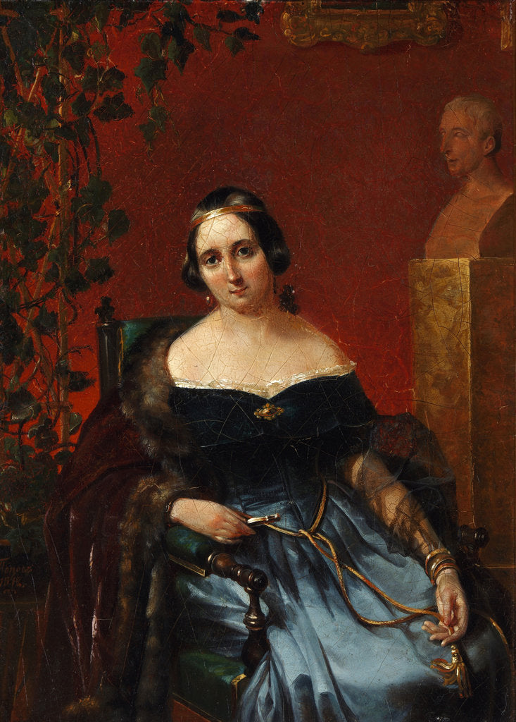 Detail of Portrait of Anna Alexeevna Andrault, née Olenina by Anonymous