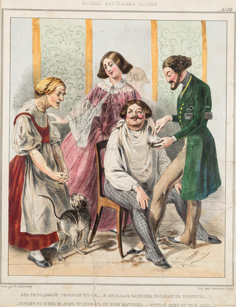 Detail of French barber in Russia by Anonymous